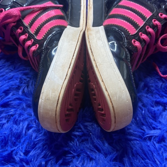 Adidas Black & Pink Lace Up High Top Sneakers Size 7 - Picture 8 of 14